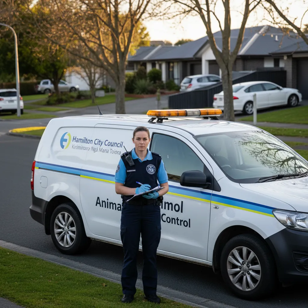 Hamilton City Council Animal Control Officer responding to a call