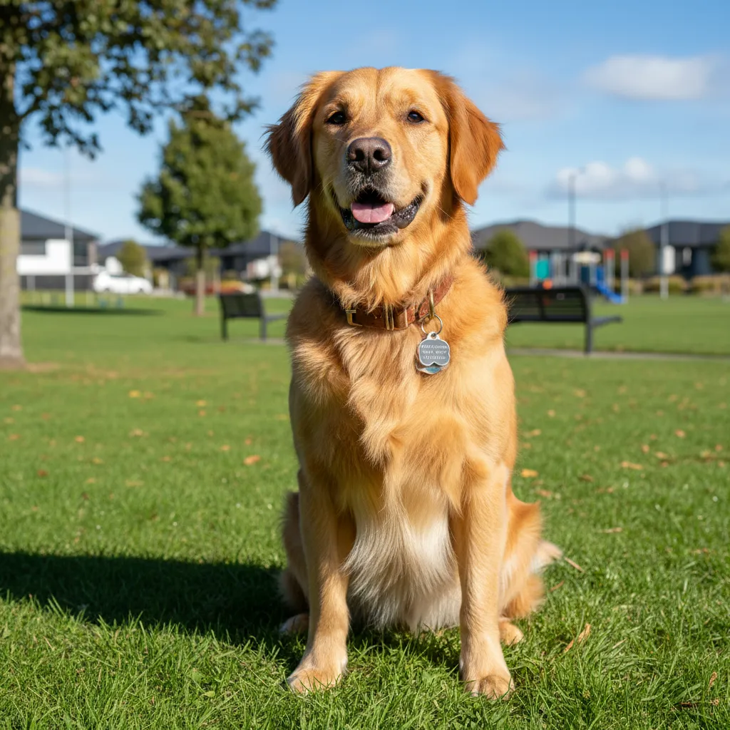 Registered dog with council tag in Hamilton