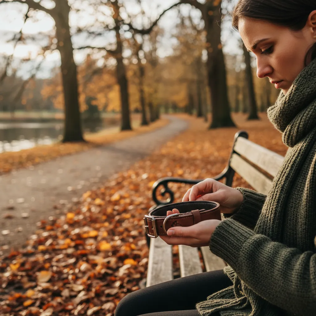 Owner reflecting on a deceased pet, illustrating the refund policy context