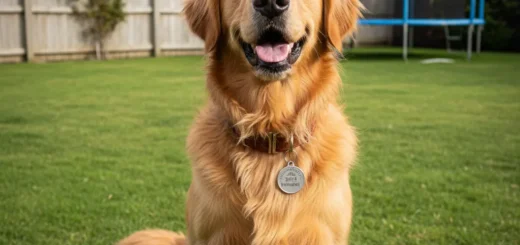 Dog wearing Hamilton City Council registration tag